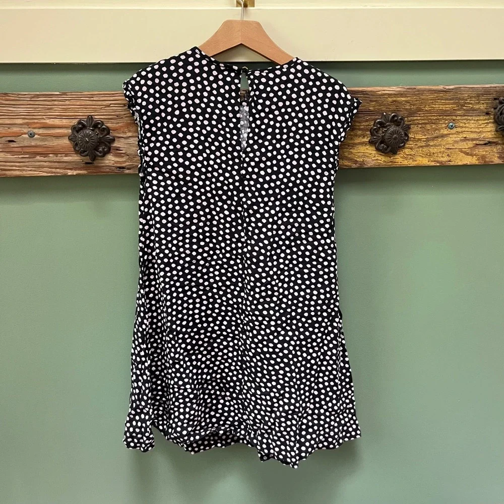 Kate Spade‎ New York Girls Polka Dot Shift Dress Black Pink Pintuck Size 10Y 140